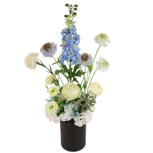 Boeketcadeau Kunstbloemen boeket blauw - wit