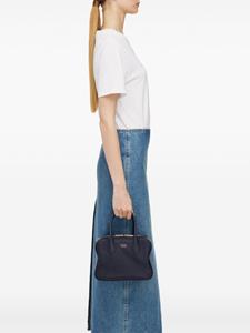 Ferragamo logo-stamp leather tote bag - Blauw