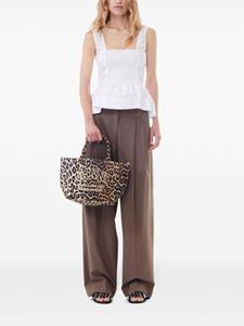 GANNI Shopper met luipaardprint - Bruin