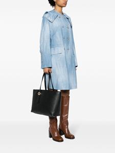Furla Leren shopper met logo-reliëf - Zwart