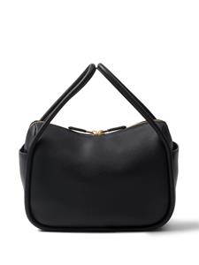 Prada logo-appliqué leather tote bag - Zwart