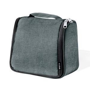 Merkloos Toilettas Traveler - ophangbaar aan haak - grijs - 20 x 16 x 7 cm - kind/volwassenen -