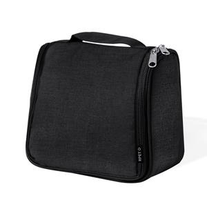 Merkloos Toilettas Traveler - ophangbaar aan haak - zwart - 20 x 16 x 7 cm - kind/volwassenen -