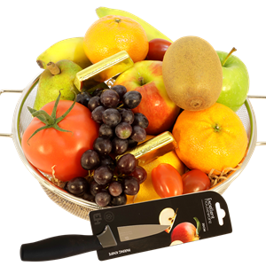Boeketcadeau Klassieke Fruitschaal cadeau extra + stevig fruitmes