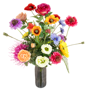 Boeketcadeau Kunstbloemen Plukboeket bont