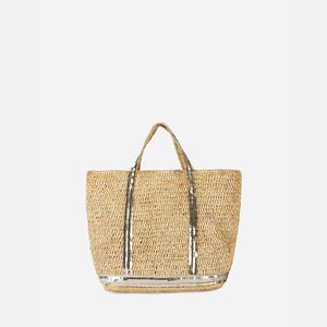 VANESSA BRUNO Draagtas M in raffia en zecchino's