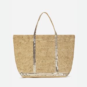 VANESSA BRUNO Draagtas XL in raffia en zecchino's