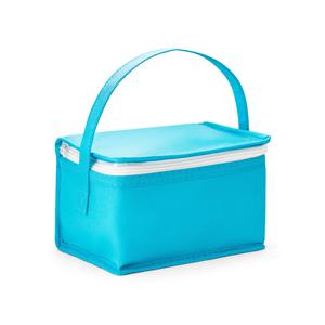 Kleine ijsblauwe lunch/blikjes/medicijnen koeltas met hengsel 20 x 14 x 13 cm -