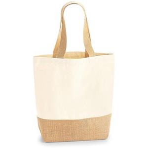 Westford Mill canvas shopper met jutebasis
