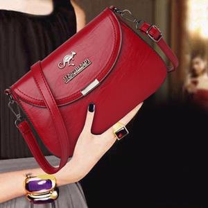 LEOICC Tas Damesmode Handtas van middelbare leeftijd Zachte lederen textuur damesschoudertas met grote capaciteit 22cmx6cmx14cm rood