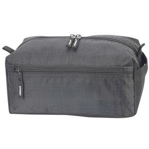 Merkloos Toilettas/make-up tas Ibiza - mat zwart - 26 x 11 x 15 cm -