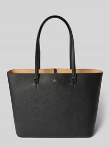 Lauren Ralph Lauren Tote bag van runderleer met labelapplicatie, model 'KARLY'