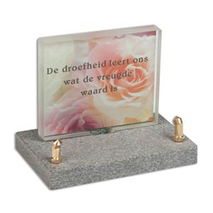 Gedenkartikelen FotoGlas 12x10cm: De droefheid leert ons wat de vreugde waard is