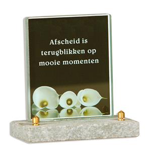 Gedenkartikelen FotoGlas 10x12cm: Afscheid is terugblikken op mooie momenten