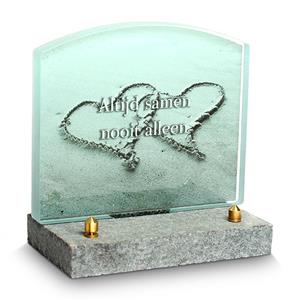 Gedenkartikelen FotoGlas 12x14cm: Altijd samen, nooit alleen