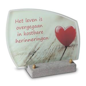 Gedenkartikelen FotoGlas 20x15cm: Het leven is overgegaan in herinneringen