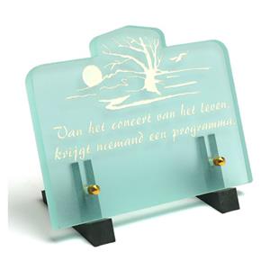 Gedenk Idee Memorialshop Glasmonument 20x15cm: Van het concert van het leven...