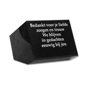 Gedenkartikelen Gedenksteen 8x11x8cm: Bedank voor je liefde zorgen en trouw