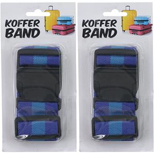 Jedermann Kofferriem/bagageriem - 2x - 180 cm - blauw -