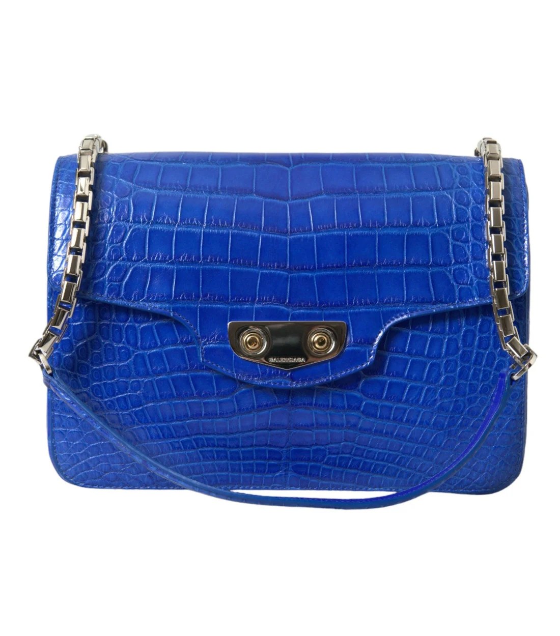 Balenciaga Schoudertas van alligatorleer met ketting