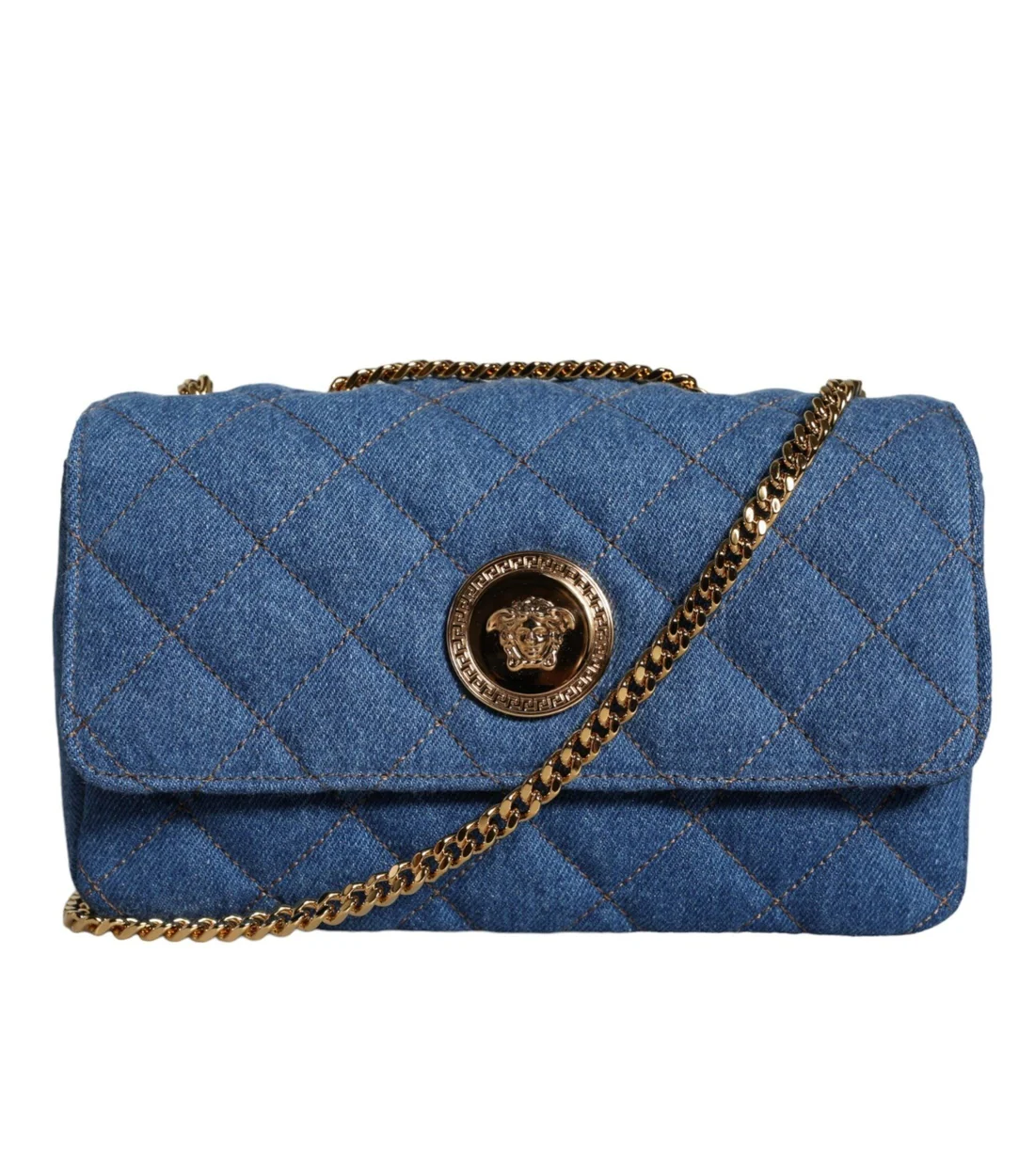 Versace Blauw denims schoudertas