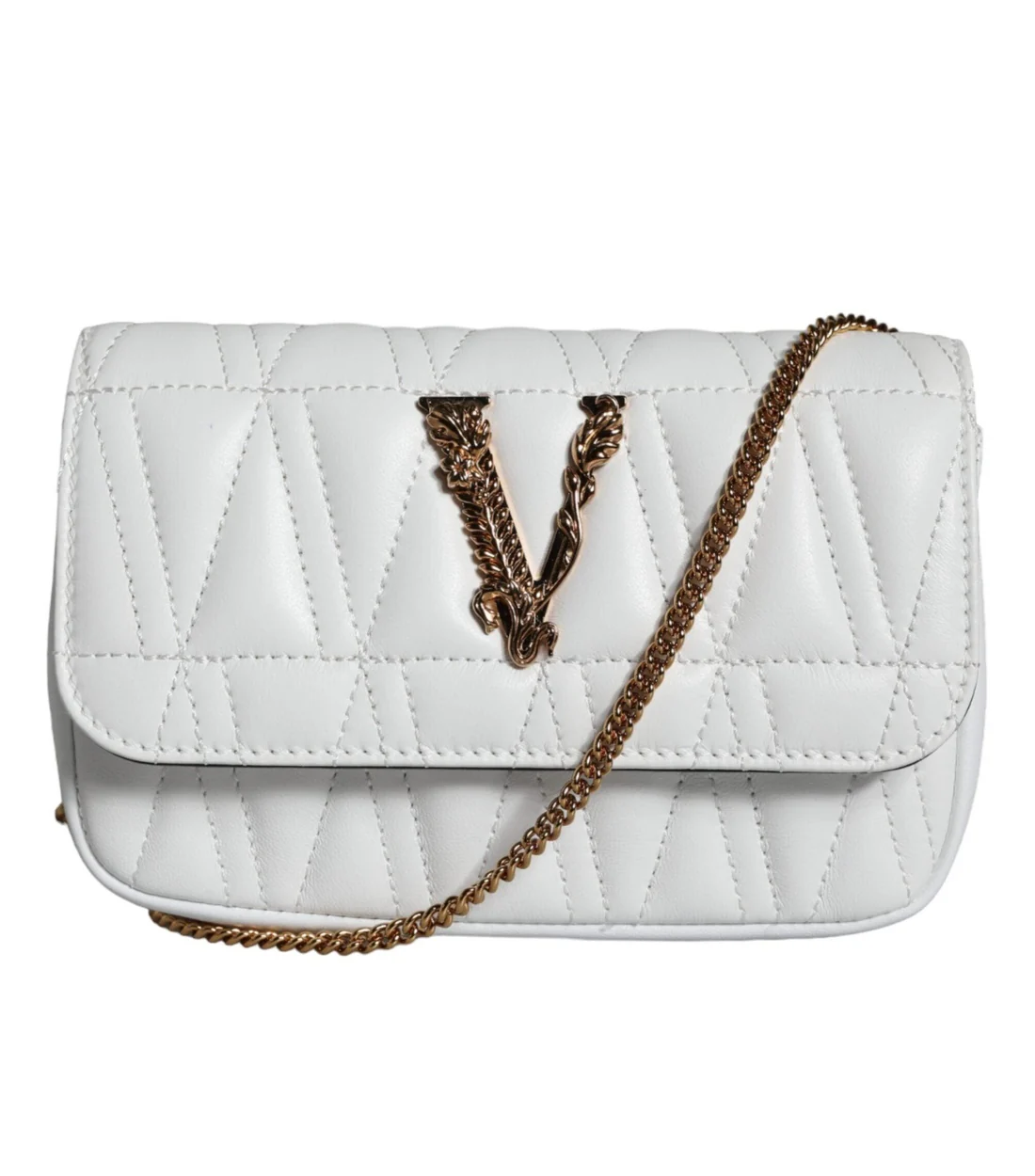 Versace Wit leren schoudertas