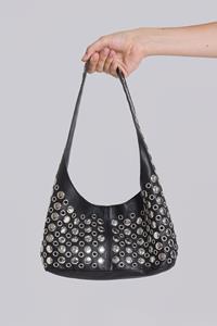 Jaded London Osmium Studded Leather Bag in Black