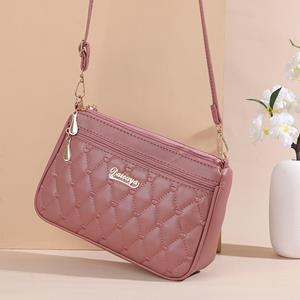 Yogodlns Mooie Borduren Sling Bag Dames Meerdere zakken en schoudertas met grote capaciteit Mode damestas 25x6x17cm zwart