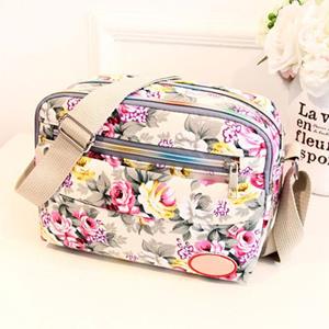 Yogodlns casual canvas schoudertas met bloemenprint handtassen voor dames 26cm*19cm*7cm rood