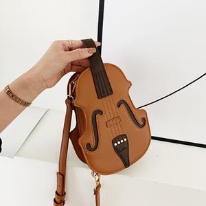 Yogodlns Creatieve Viool Vrouwelijke Crossbody Tas PU Leer Kleine Rugzakken voor Vrouwen Luxe Design Thread Dames Mode Schoudertas 16x6.5x22cm wit