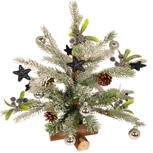 Boeketcadeau Kunstkerstboom met LED en versiering