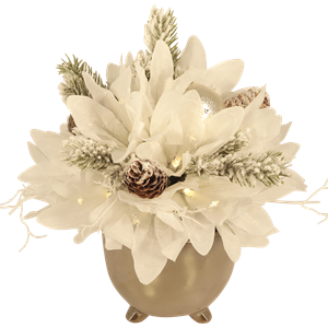 Boeketcadeau Kerst bloemen LED verlichting boeket in pot