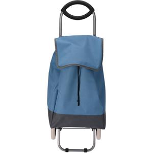Excellent Houseware Boodschappen en losse spullen trolley - inhoud 30 liter - blauw - met wielen -