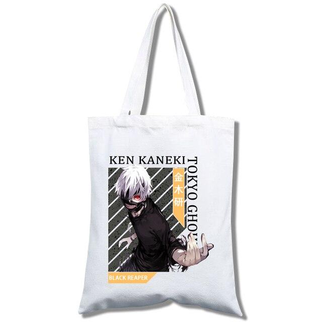 Iaidegou-2 Tokyo Ghoul-katoenen boodschappentas, shopper tas, herbruikbare jute tassen, stoffen tas, tissu 24*26cm