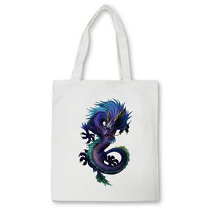 Iaidegou-4 Draak Afdrukken Canvas Tas Shopper Bag Harajuku Grote Capaciteit Punk Gotische Stijl Vrouwen Tassen Klassieke Vintage Schoudertas Bolsas 24*26cm