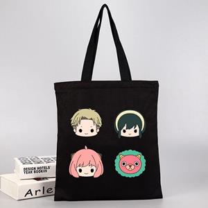 Aidegou25 Anime Spy × Family Anya Forger boodschappentas Harajuku draagtas voor dames Canvas schoudertas Ulzzang Eco Bag 24*26cm