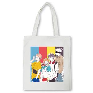 Aidegou20 Jujutsu Kaisen Boodschappentas Harajuku Unisex Schouder Handtas Shopper Schoudertassen Canvas Tas Vrouwen Anime Draagtas Bolsas 24*26cm