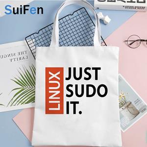 Aidegou30 linux boodschappentas shopper handtas tote bolso herbruikbare jute tas tas sac cabas reciclaje ecobag grab 24*26cm