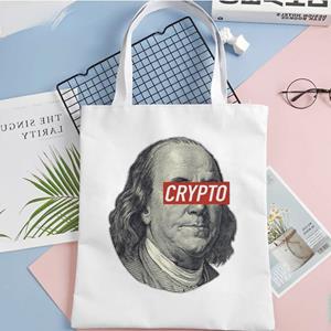 Aidegou2 crypto boodschappentas eco handtas boodschappen recycle tas bolsa jute tas tas string stof tote geweven zak tissu 24*26cm