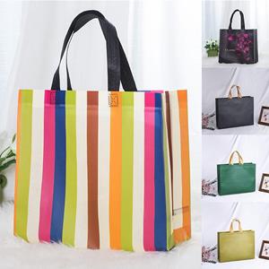 2Menage 1PC Herbruikbare stoffen boodschappentas Boodschappentas Waterdichte niet-geweven opvouwbare Eco Tote Grote capaciteit S groen/rood