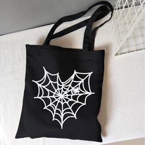 Spider gothic shopper tas print kawaii casual vrouwelijke canvas tas met grote capaciteit Harajuku casual anime y2k vrouwelijke schoudertassen 24*26cm