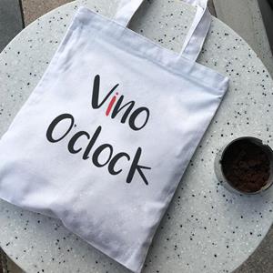 Vino Oclock Eenvoudige Brief Afdrukken Schouder Winkelen Canvas Tassen Harajuku Mode Grote Capaciteit Straat Handtas Vrouwen Tas Portemonnee 24*26cm