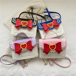 MOJOTO Mode minimalistische Kawaii Messenger Bag Pu-leren kettingtassen met hoge capaciteit Effen kleur onderarmhandtassen Enkele schoudertas paars