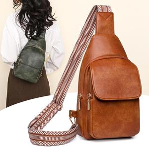 Kuluosidi Leren borsttas effen kleur dames schouder crossbody reistas bruin