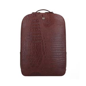 Paagman Fmme. rugtas claire, bruin leer met croco inprint, voor 15.6-inch laptop