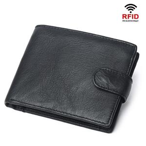 Rose Bag RFID Echt Lederen Heren Portemonnee met Muntvak Zakelijke Designer Heren Leren Portemonnee zwart