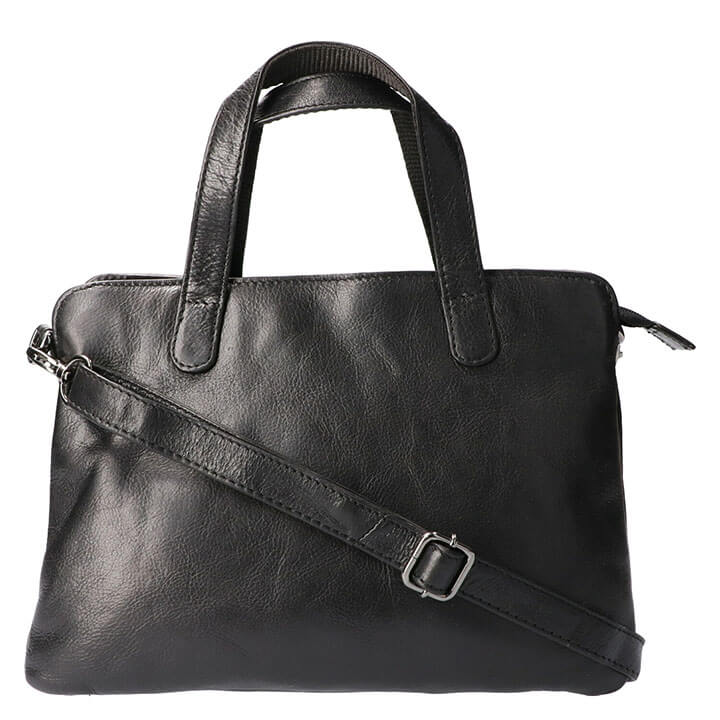 Leather Design Handtas/Schoudertas Nappa Zwart