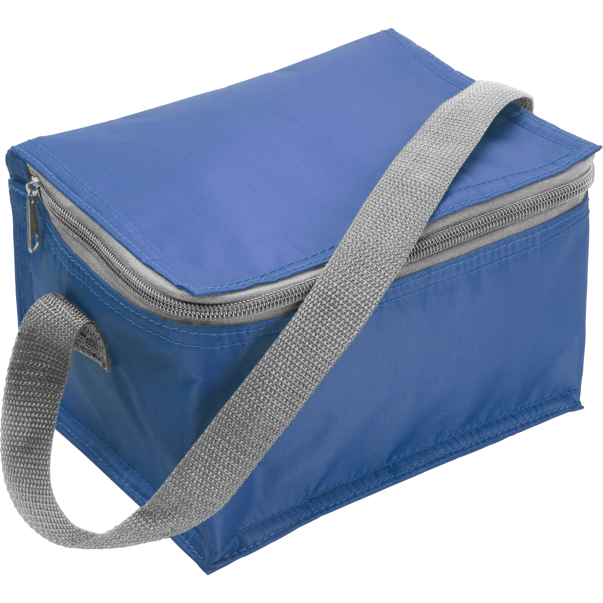 Merkloos Kleine koeltas voor 6 blikjes - blauw - Lunch-drankjes-medicijnen - 20 x 13 x 13 cm -
