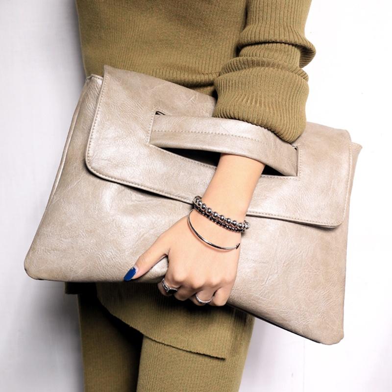 Mode Dames Envelop Clutch Tas Trendy Grote Crossbody Messenger Bag one size kaki