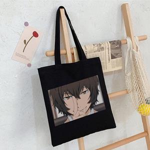Iaidegou-1 Bungo Stray Dog Anime Dazai Osamu Canvas Tas Harajuku Goth Stijl Shopper Grote Capaciteit Dames Tas Vintage Handtas Schoudertas 24*26cm